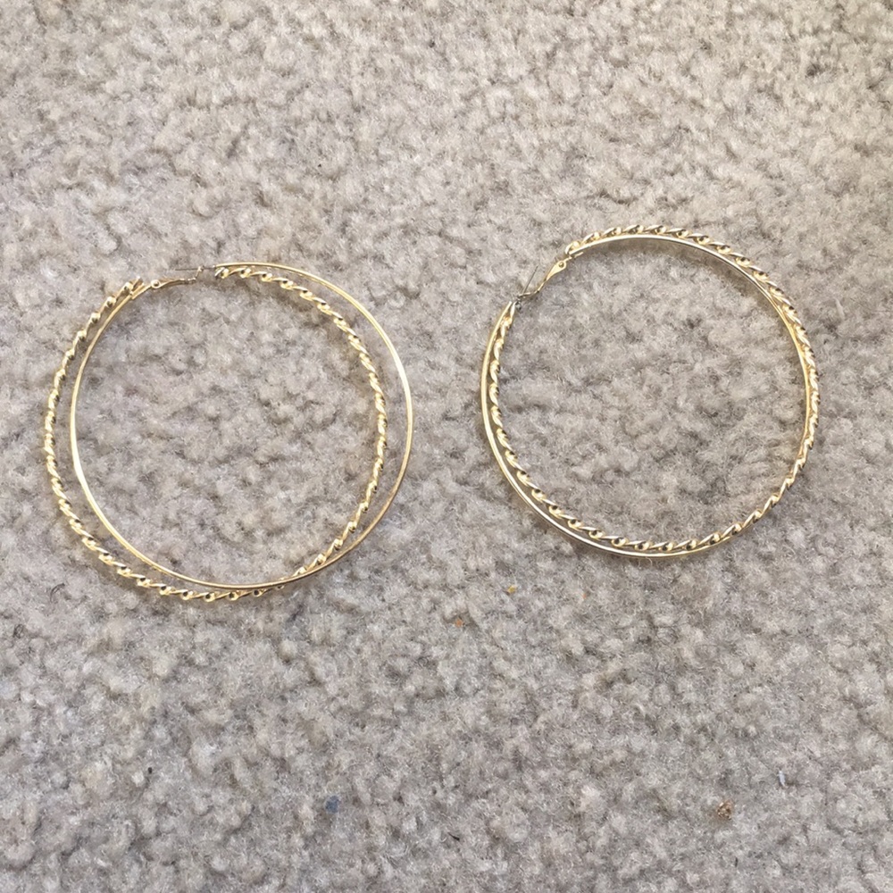 Golden hoop earrings